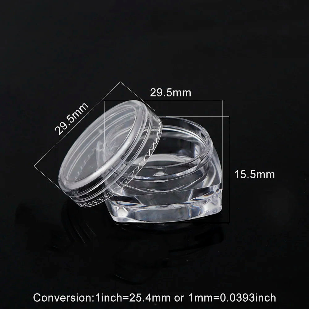 12Pcs/set Transparent Plastic Jewelry Bead Storage Box Small Square Bottom Round Container Jars Make Up Organizer Storage Boxes