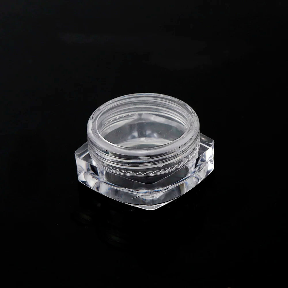 12Pcs/set Transparent Plastic Jewelry Bead Storage Box Small Square Bottom Round Container Jars Make Up Organizer Storage Boxes