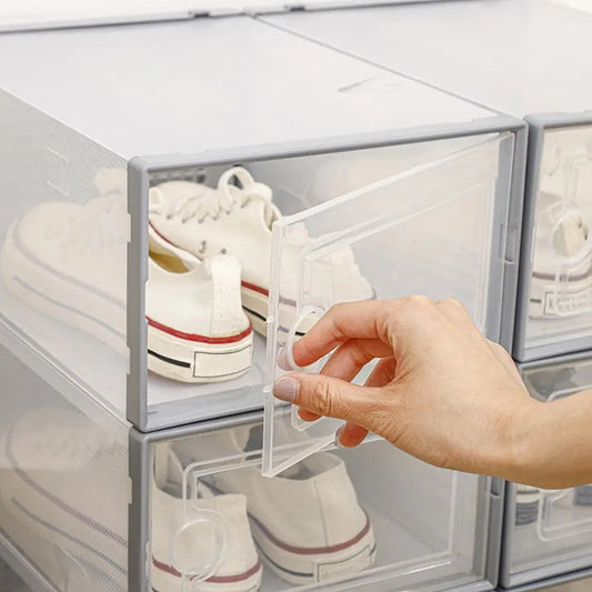 Shoe Storage Container  Useful Visible Sundry Shoe Organizer Box  Side-opening Type Shoe Box